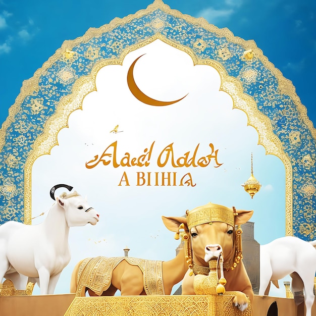 Eid Mubarak Schafe Backround ai generiert