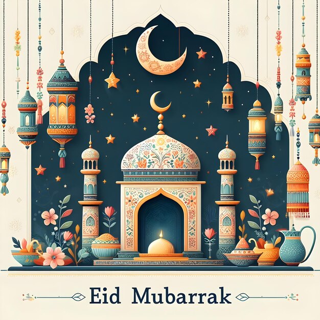 Foto eid mubarak social media-post-design für soziale medien