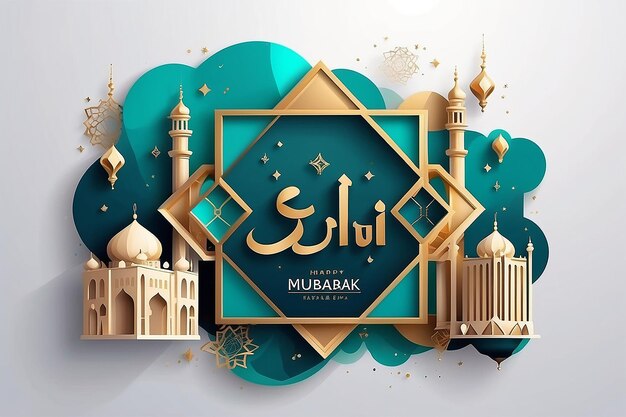 Eid Mubarak social media post Eid ul Adha design dia sagrado islâmico social