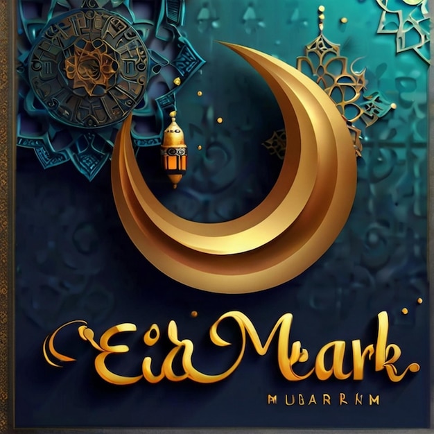 Foto eid mubarak suave estilo real realista decorativo fundo de saudação de eid