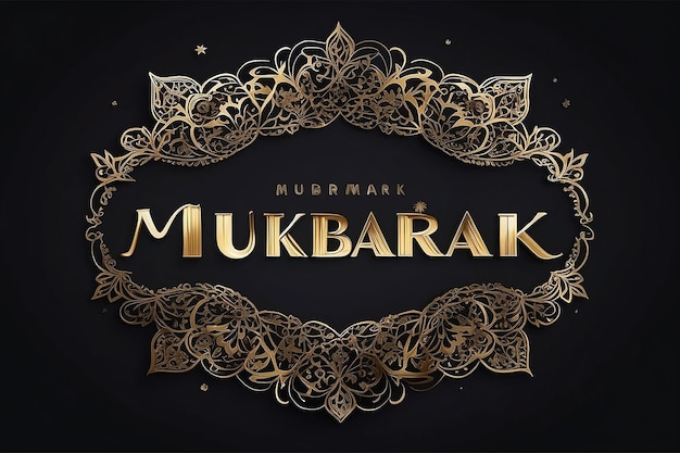 Eid MUBARAK TEXT EMPTY DARK EFFECTED schwarzer Hintergrund