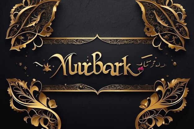 Eid MUBARAK TEXT EMPTY DARK EFFECTED schwarzer Hintergrund