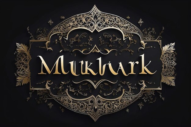 Eid MUBARAK TEXT EMPTY DARK EFFECTED schwarzer Hintergrund
