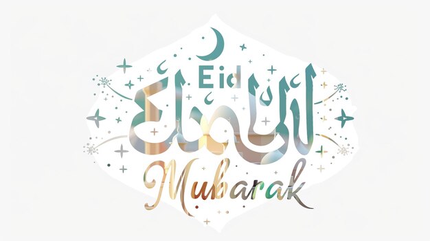 Eid Mubarak tipografía 29 sencillo lowpoly lindo 3D de Eid al Adha Mubarak el fondo