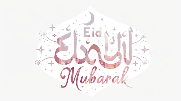 Eid Mubarak tipografía 29 sencillo lowpoly lindo 3D de Eid al Adha Mubarak fondo