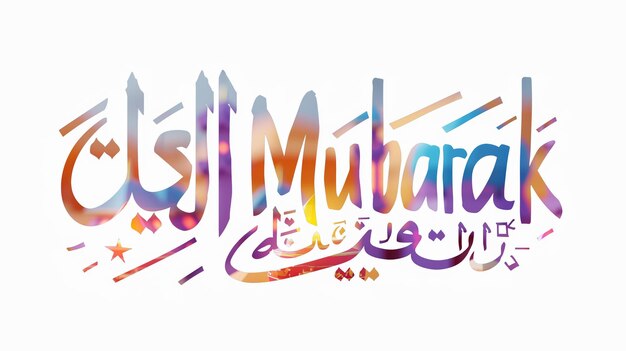 Eid Mubarak tipografía 41 sencillo lowpoly lindo 3d de Eid al Adha Mubarak fondo