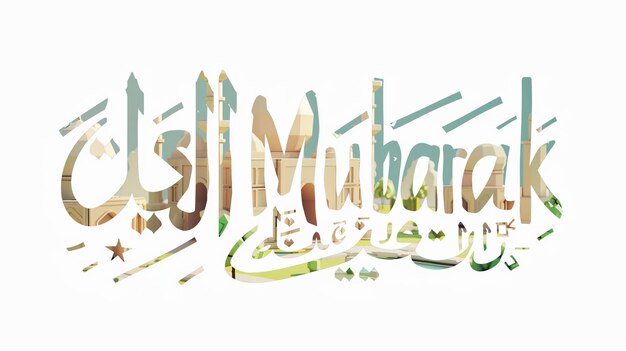 Eid Mubarak tipografía 41 sencillo lowpoly lindo 3d de Eid al Adha Mubarak fondo