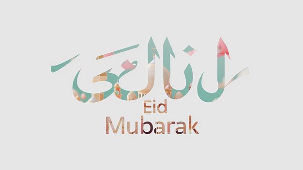 Eid Mubarak tipografía 50 sencillo lowpoly lindo 3d de Eid al Adha Mubarak fondo