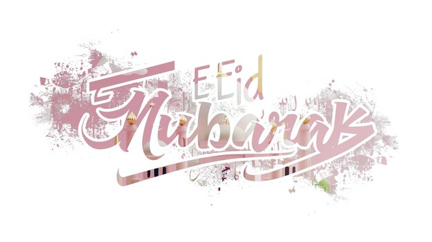 Foto eid mubarak tipografía 8 sencillo lowpoly lindo 3d de eid al adha mubarak fondo