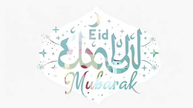 Eid Mubarak Typografie 29 einfach Lowpoly süß 3D von Eid al Adha Mubarak Hintergrund