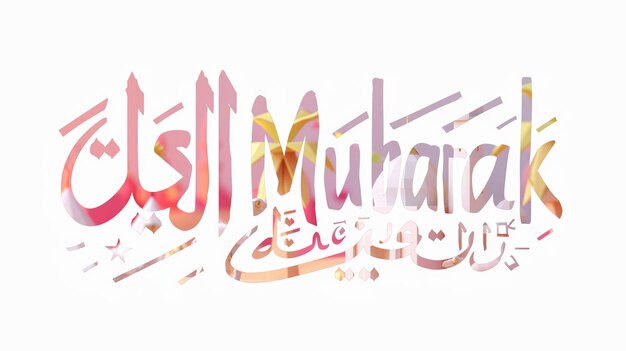 Eid Mubarak Typografie 41 einfach Lowpoly süß 3D von Eid al Adha Mubarak Hintergrund