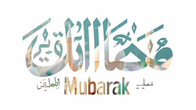 Eid Mubarak Typografie 42 einfach Lowpoly süß 3D von Eid al Adha Mubarak Hintergrund