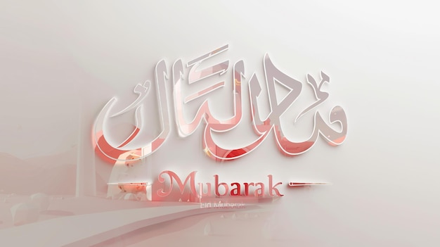 Eid Mubarak Typografie 6 einfach Lowpoly süß 3D von Eid al Adha Mubarak Hintergrund