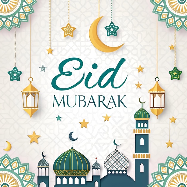 Eid Mubarak Uma celebração festiva da cultura islâmica