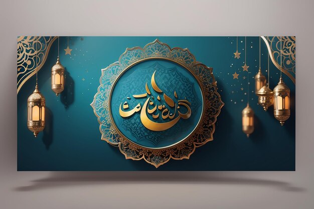 Eid Mubarak und Eid ul Fitr Web-Banner-Vorlage