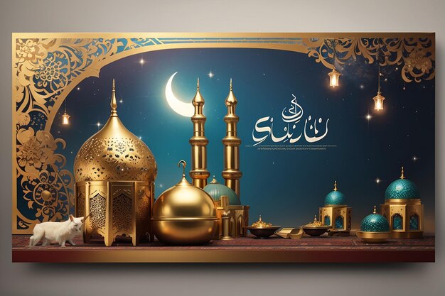 Eid Mubarak und Eid ul Fitr Web-Banner-Vorlage