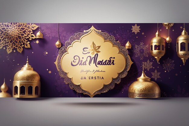 Eid Mubarak und Eid ul Fitr Web-Banner-Vorlage