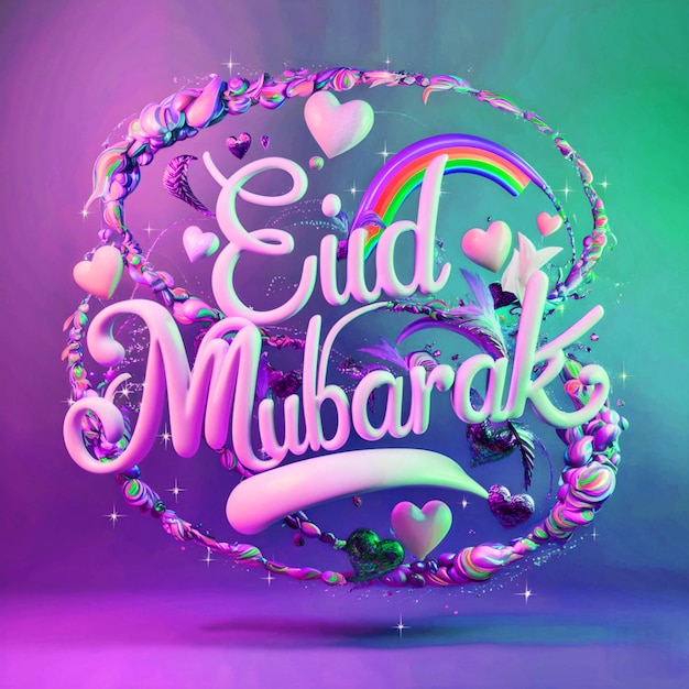 Eid Mubarak Wortkunst