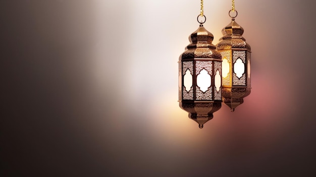 Eid ul Fitr Eid Al Adha und Ramadan Mubarak Laternen mit islamischem Hintergrund