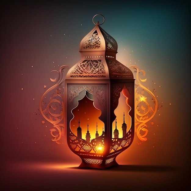 eid ul fitr ramadan y eid al adha mubarak con linternas fondo islámico