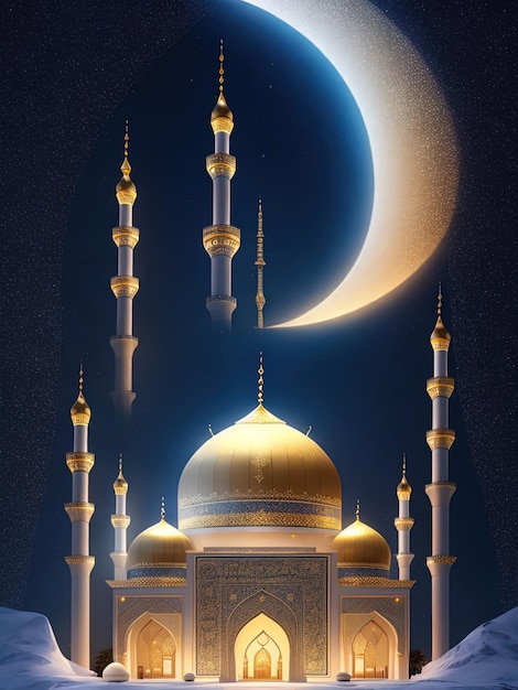 EidalAdha Incrível projeto arquitetônico da mesquita muçulmana Ramadã