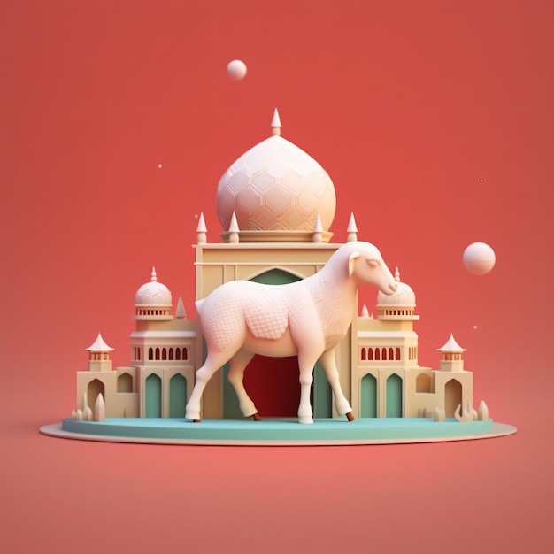 EidalAdha Social-Media-Beitrag inklusive 3D-Rendering