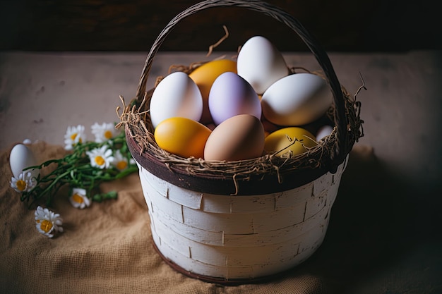 Eier von Hühnern in einem Topf