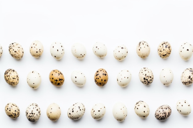 Eierreihe mit fleckigen Eiern auf einer weißen oder klaren Oberfläche PNG durchsichtiger Hintergrund