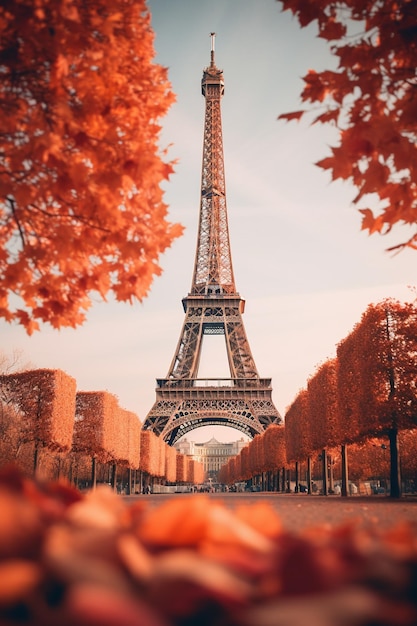 Eifelturm im Herbstlaub