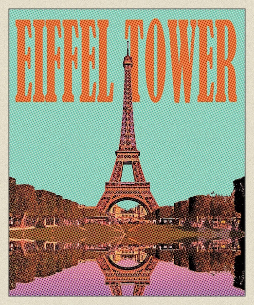 Foto eiffelturm-retro-reiseposter