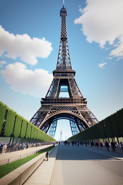 Eiffelturm, weltberühmtes ikonisches Gebäude, berühmte Aussichtsattraktion auf der ganzen Welt, Paris, Frankreich