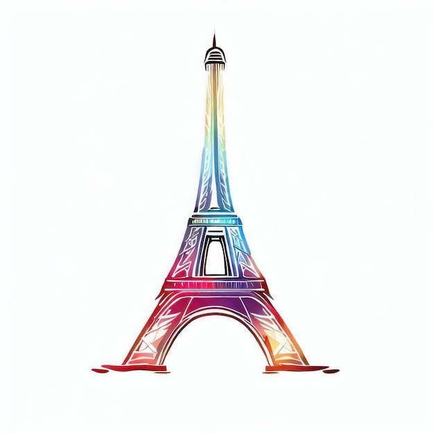 Eiffelturm039s Majestätische Aura-Aquarellillustration Generative KI