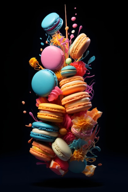 Foto ein 3d-bild eines macarons