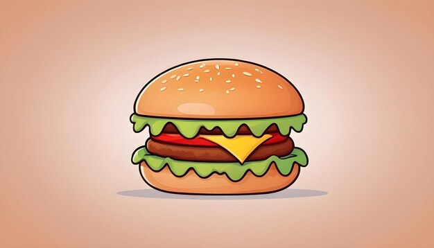 Foto ein 3d-cartoon-hamburger