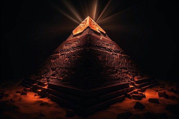 Ein 3D-Modell der Pyramide von Gizeh.