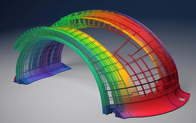 Ein 3D-Modell einer Regenbogenbrücke