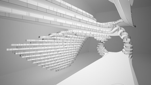 Foto ein 3d-modell einer treppe mit weißem hintergrund.