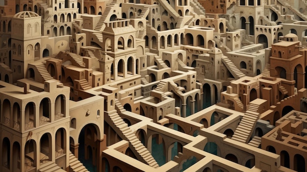 ein 3D-Modell eines Gebäudes aus Ziegelsteinen.
