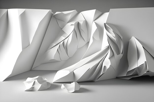 Ein 3D-Papier mit einem Blattmuster darauf