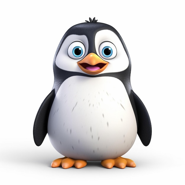 Ein 3D-Pinguin-Zeichentrickfigur Der Botschafter der Eiszeit generative ai