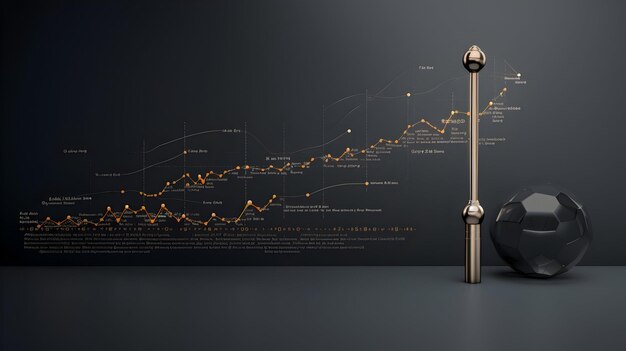 Ein 3D-Rendering eines Zauberstabs und eines Diagramms