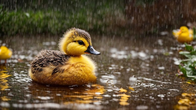 Ein Abenteuer einer süßen Ente