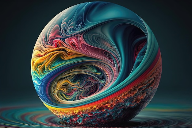 Ein abstrakter flüssiger Hintergrund in Regenbogenfarben mit fließenden Linien und organischen Formen, die ein Gefühl von Bewegung erzeugen Generative KI