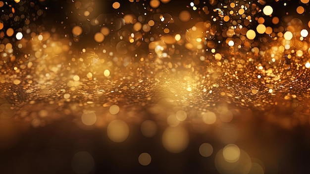 ein abstrakter goldener Bokeh-Effekt-Hintergrund im Stil von Glitzer und Diamantstaub