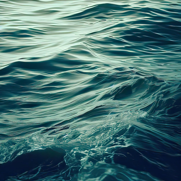 Ein abstrakter Hintergrund des Meerwasserflusses unter Lichteinwirkung. Generative KI