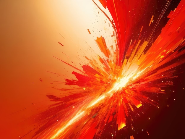 Ein abstrakter Hintergrund mit orangefarbener Explosion