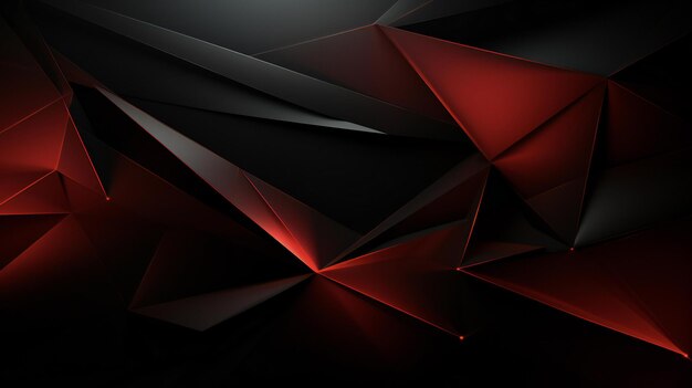 ein abstrakter schwarz-rotpolygonaler Hintergrund mit schwarzen und roten Linien