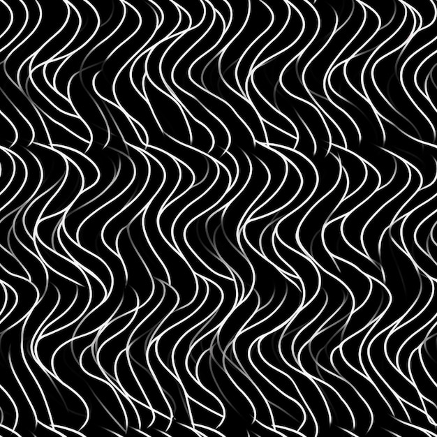 Ein abstrakter Schwarz-Weiß-Hintergrund mit Wellenlinien generativer KI