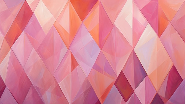 Ein abstraktes Design aus überlappenden Diamanten in Rosa- und Orangetönen, die einen glamourösen Effekt erzeugen