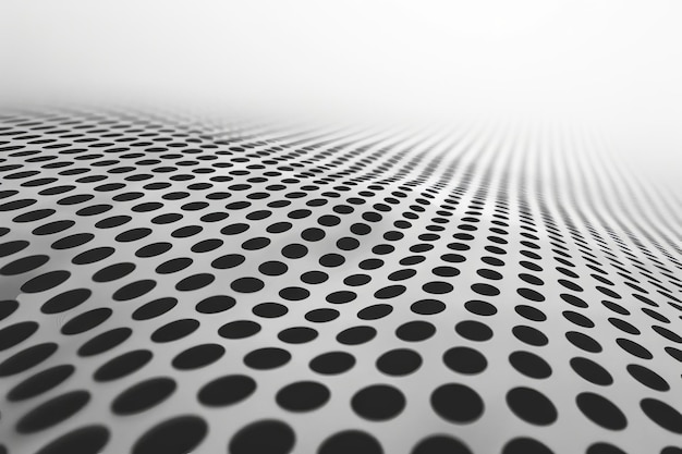 Ein abstraktes Halbtone-Muster aus schwarzen Punkten auf weißem Hintergrund Ein Muster aus chaotischen Elementen auf weißen Hintergrund